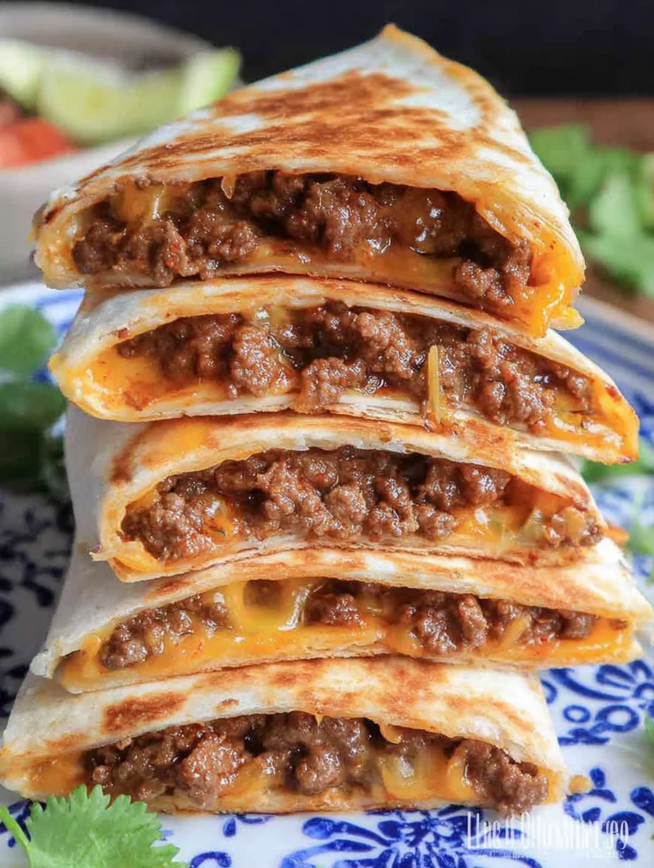 Cheesy Ground Beef Quesadillas