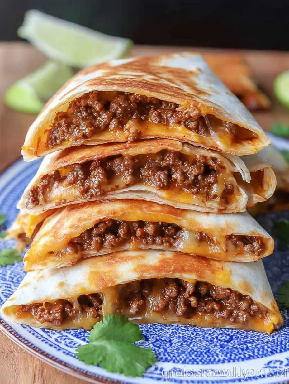 Cheesy Ground Beef Quesadillas