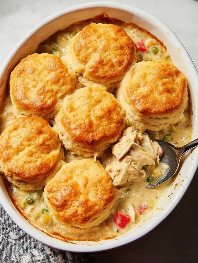 Chicken Pot Pie with Biscuits