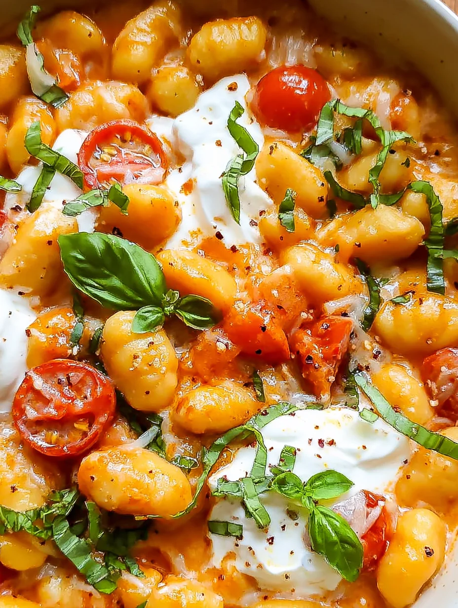 Creamy Tomato Gnocchi with Burrata