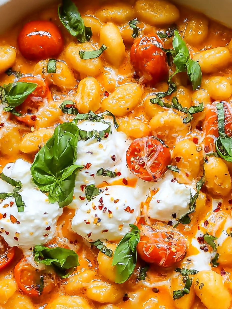 Creamy Tomato Gnocchi with Burrata