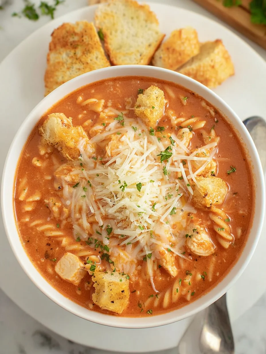 Crockpot Chicken Parmesan Soup