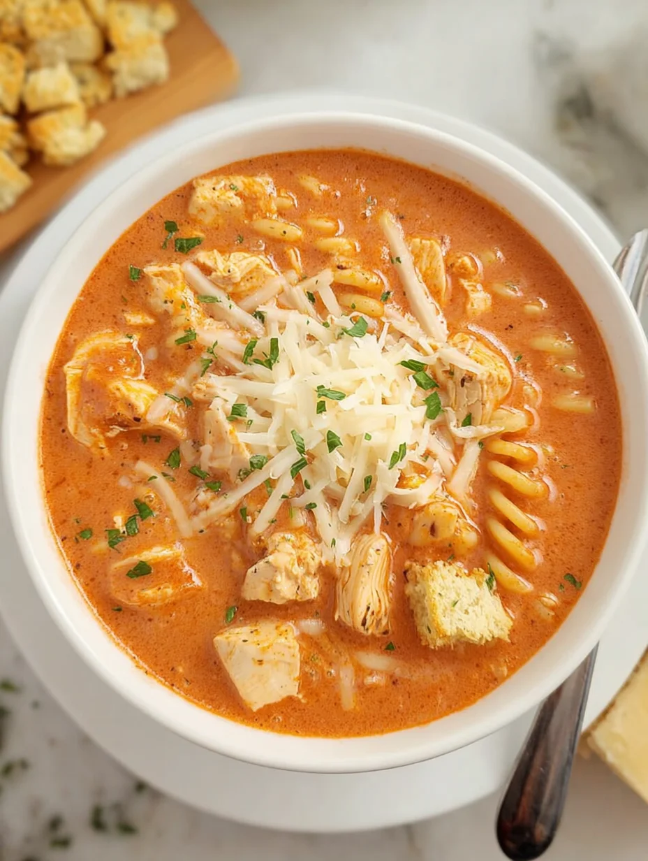 Crockpot Chicken Parmesan Soup