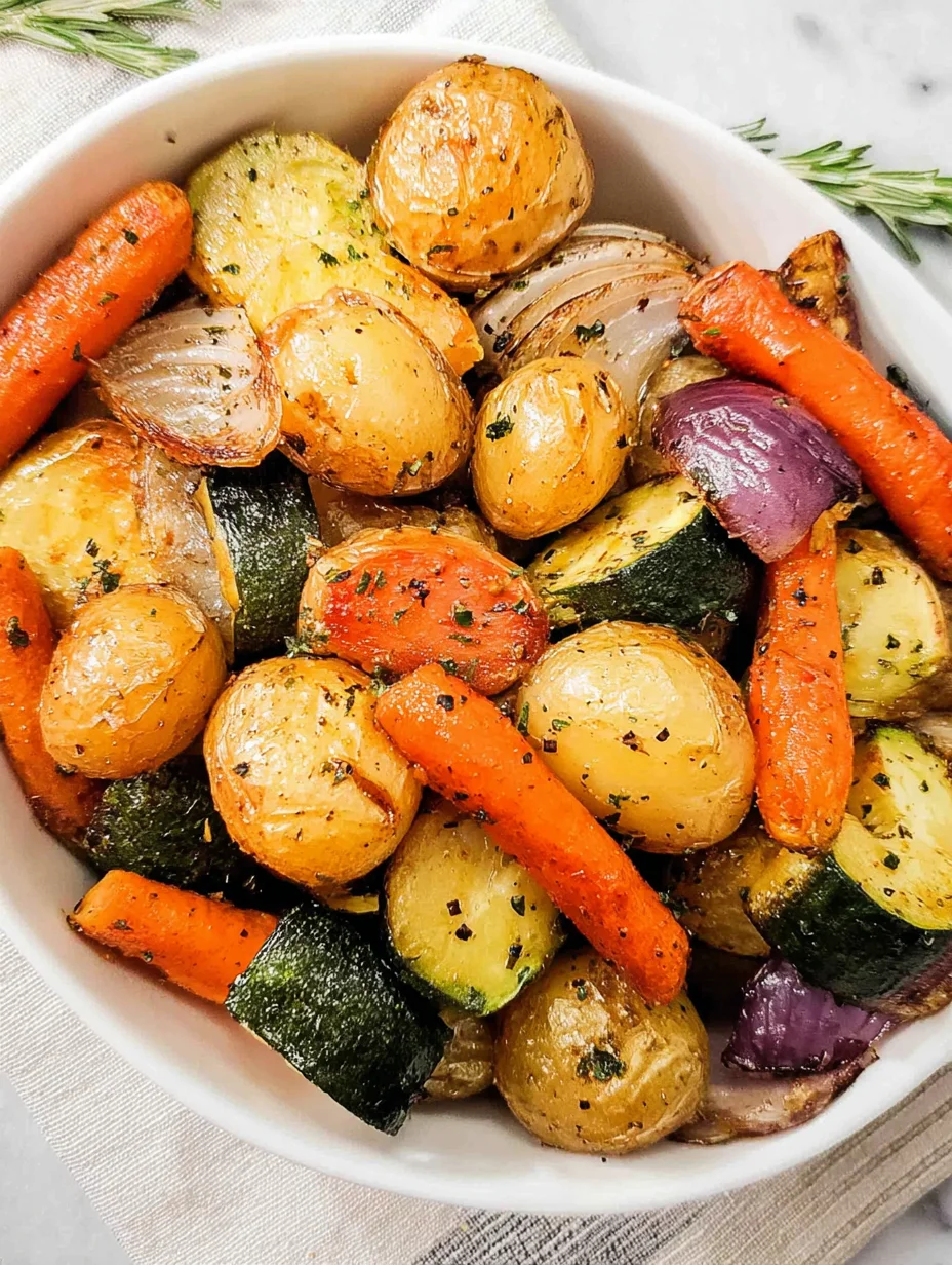 Garlic Herb Roasted Potatoes Carrots and Zucchini