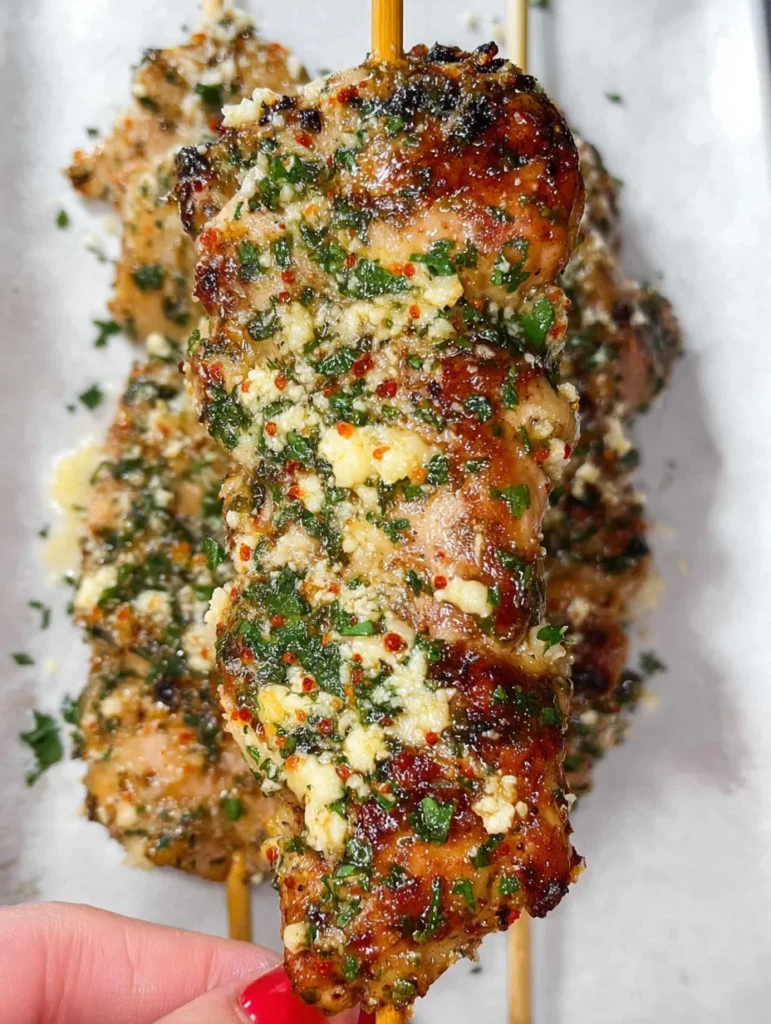 Garlic Parmesan Chicken Skewers