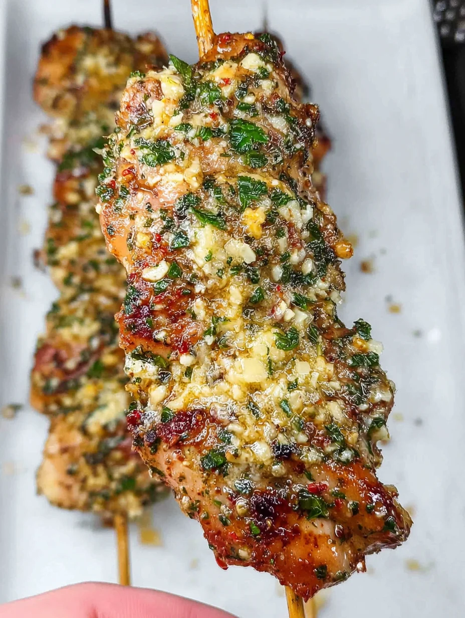 Garlic Parmesan Chicken Skewers