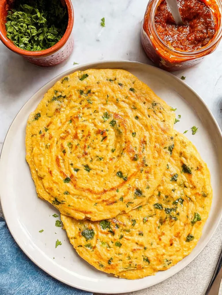 Masoor Dal Chilla | Savory Red Lentil Pancakes