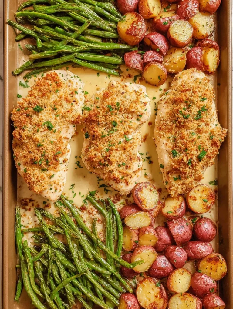 Parmesan Crusted Chicken Sheet Pan Dinner