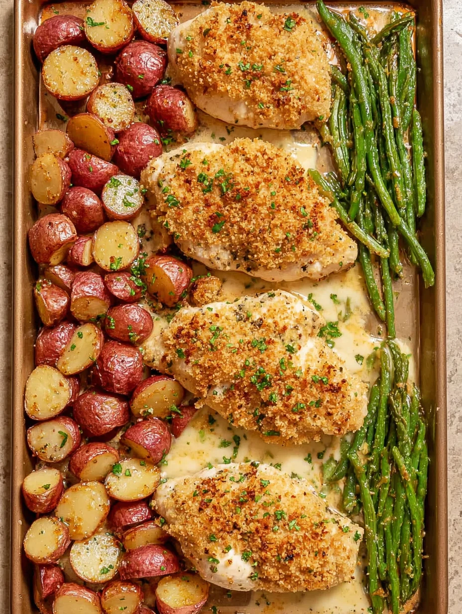 Parmesan Crusted Chicken Sheet Pan Dinner