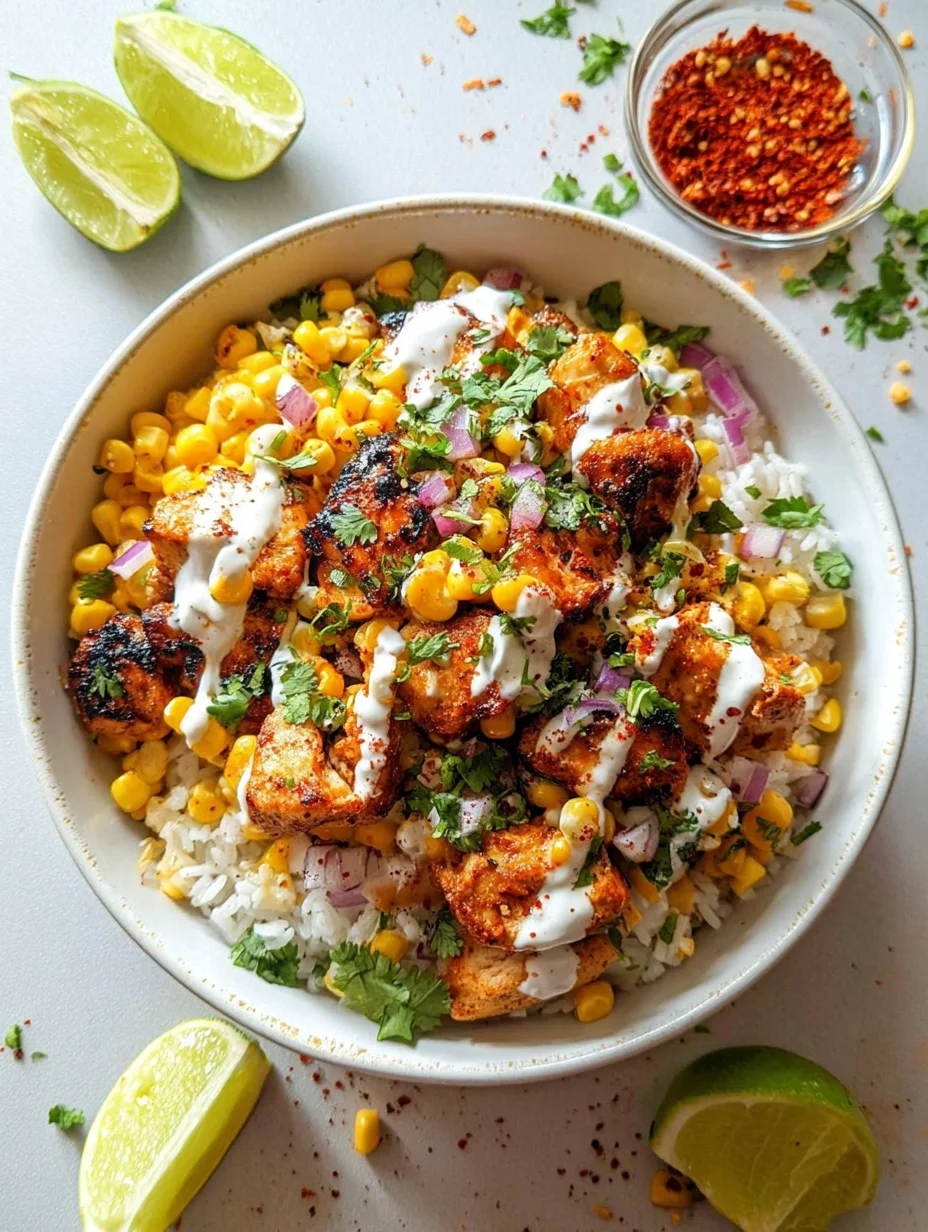 Street Corn Chicken Rice Bowl