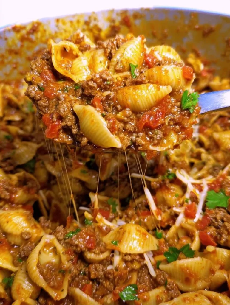 One Pot Cheesy Taco Pasta