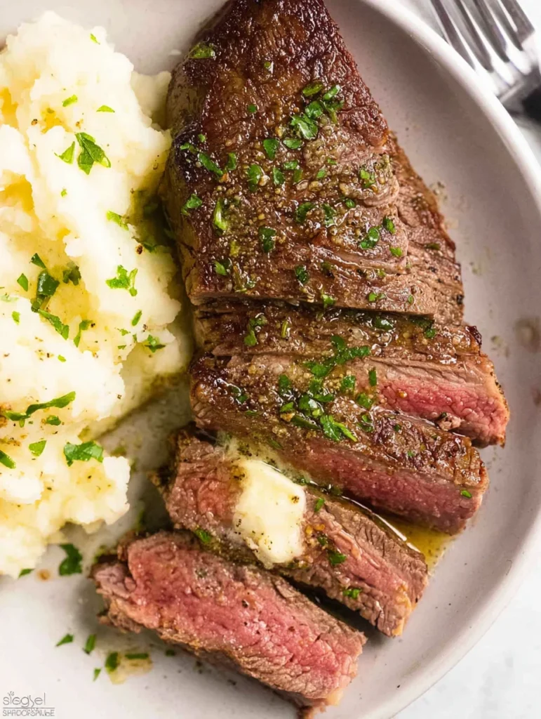 Air Fryer Steak with Garlic Butter