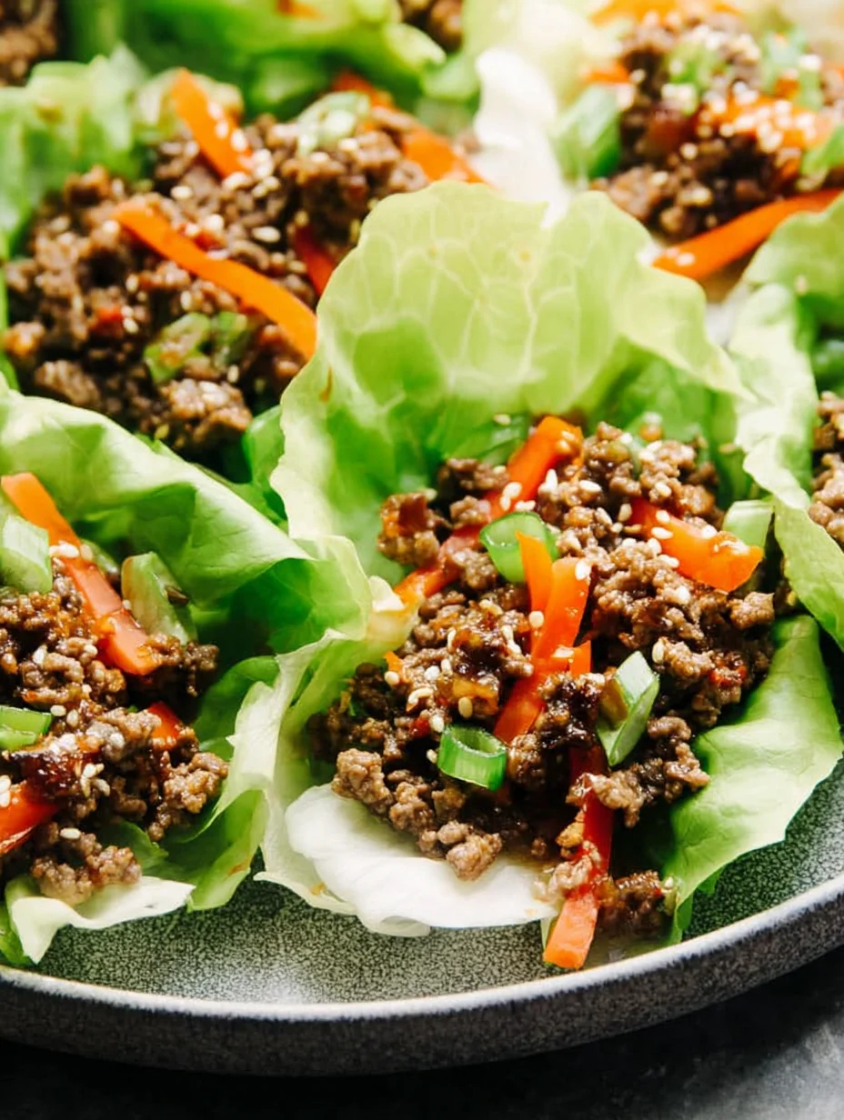 Asian Style Ground Beef Lettuce Wraps