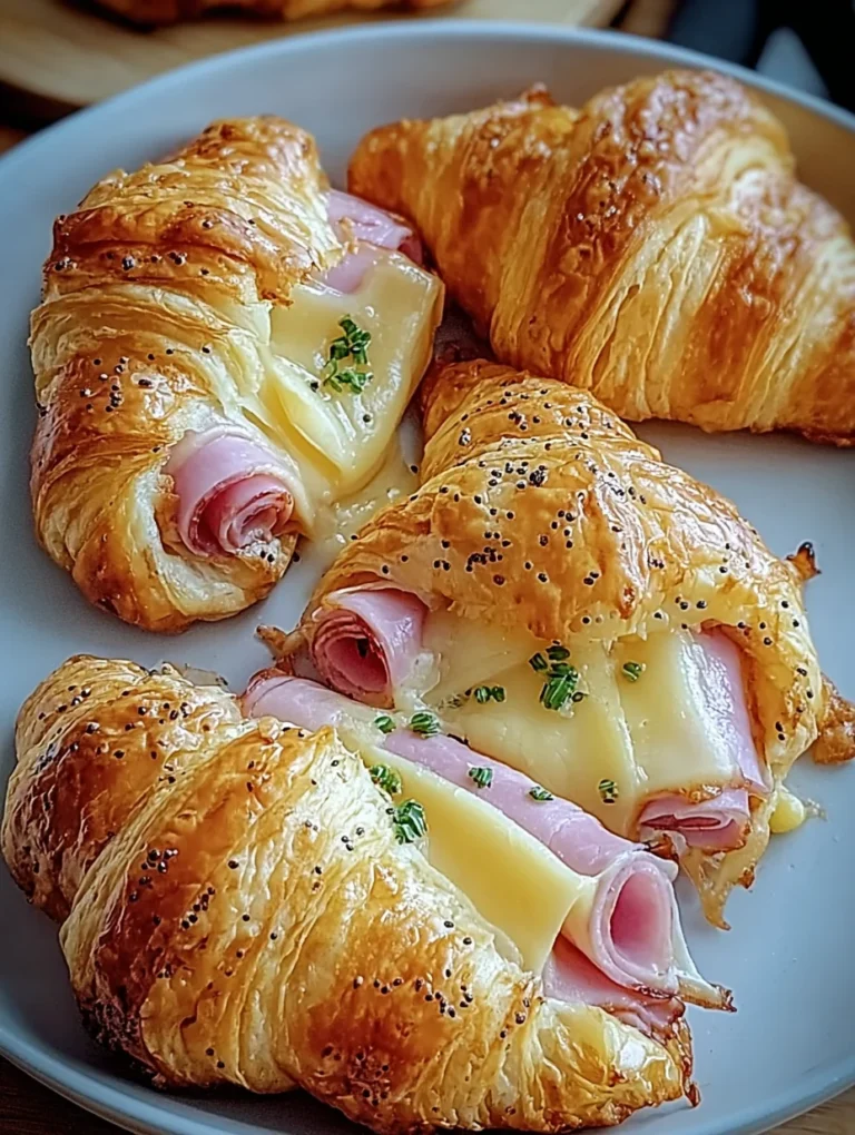 Baked Ham and Cheese Croissants