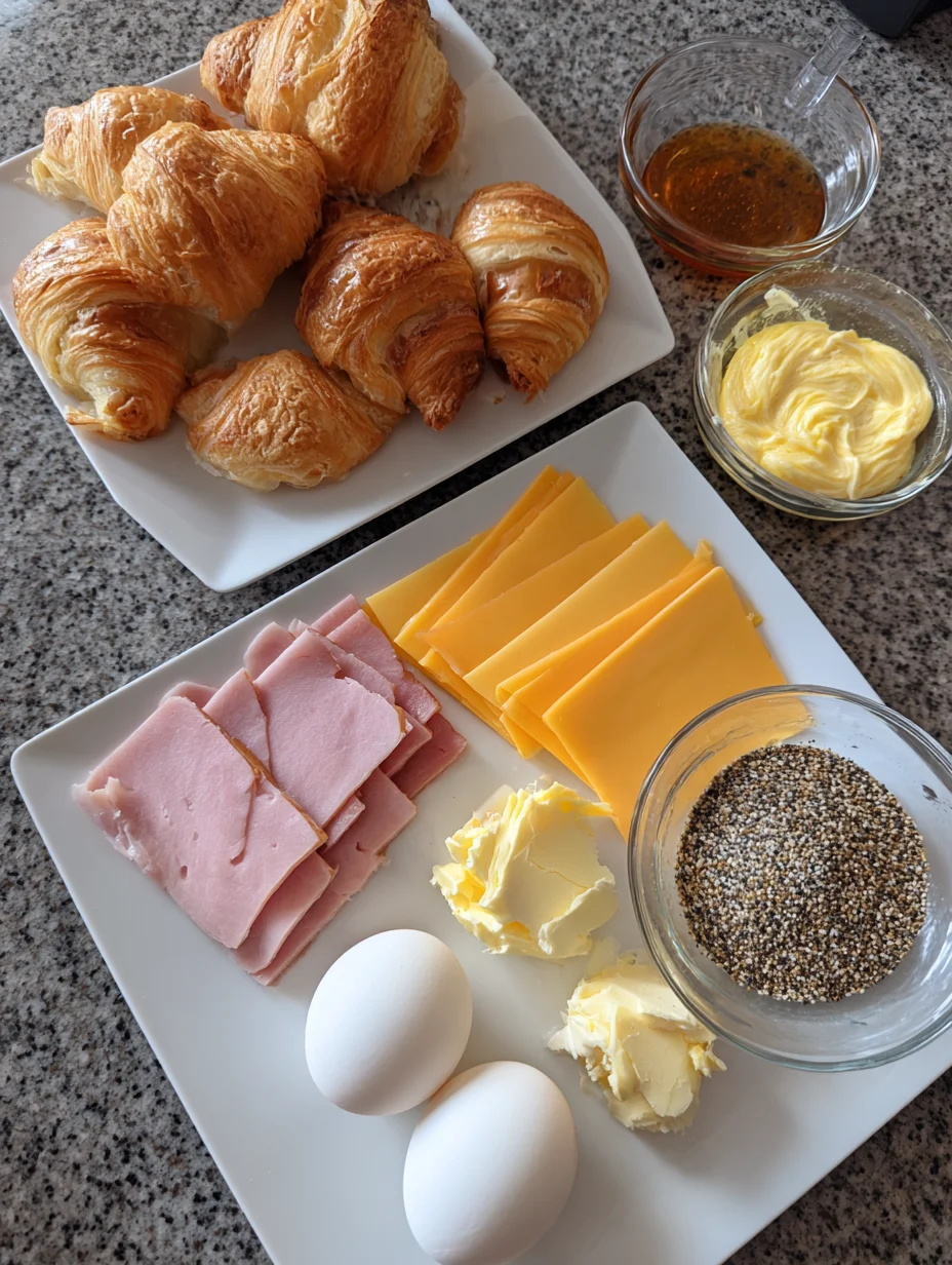 Baked Ham and Cheese Croissants