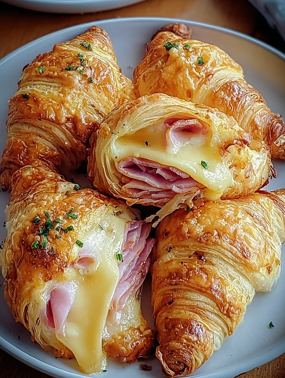 Baked Ham and Cheese Croissants