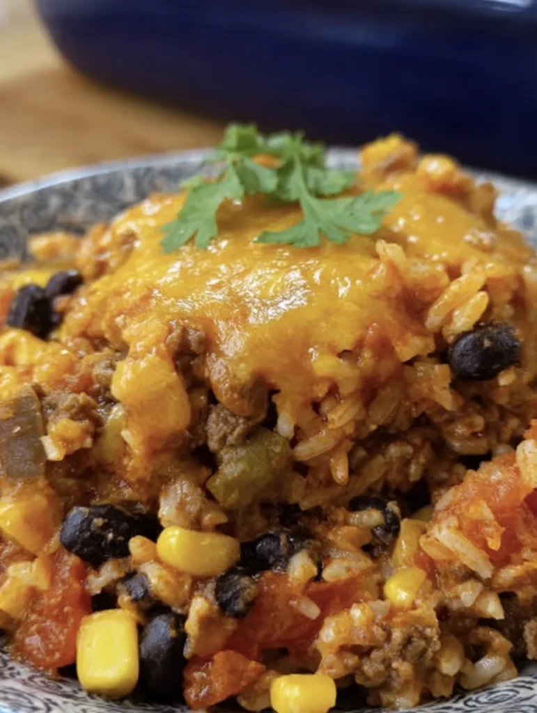 Beef Enchilada Casserole with Rice