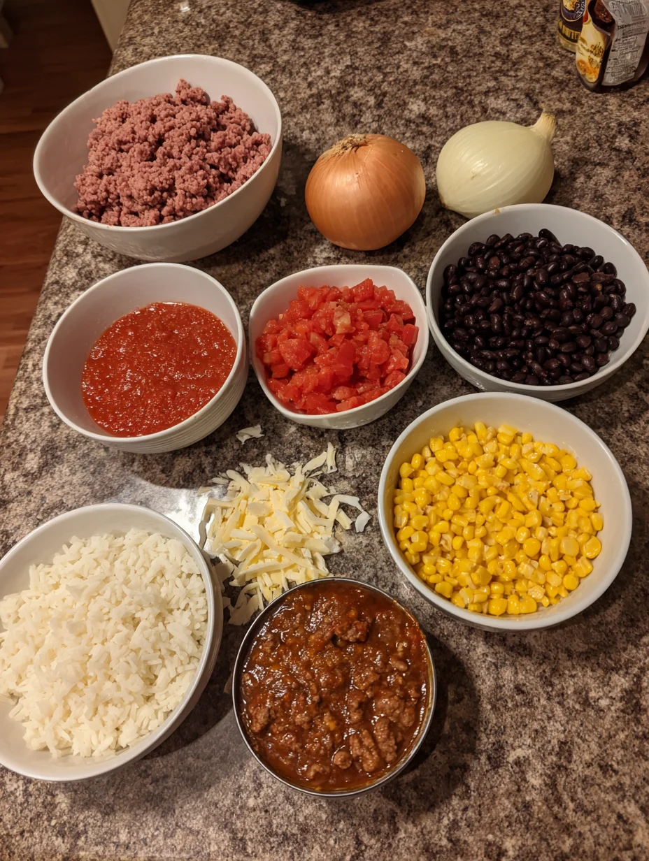 Beef Enchilada Casserole with Rice