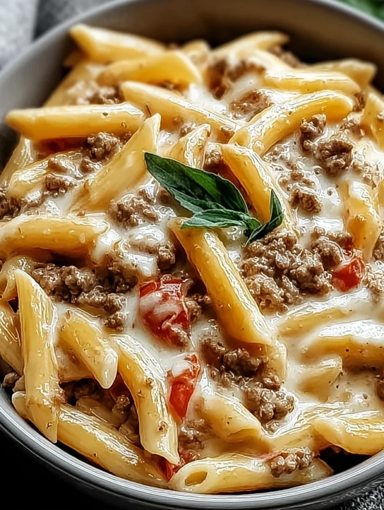 Creamy Rotel Pasta with Ground Beef