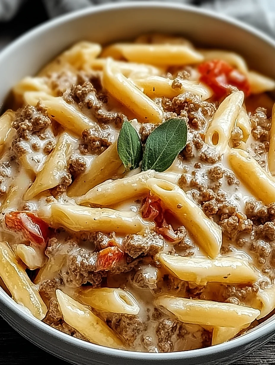 Creamy Rotel Pasta with Ground Beef