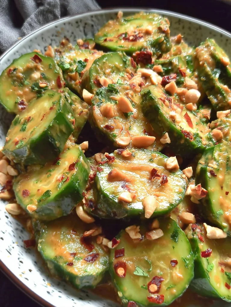Cucumbers in Spicy Peanut Sauce