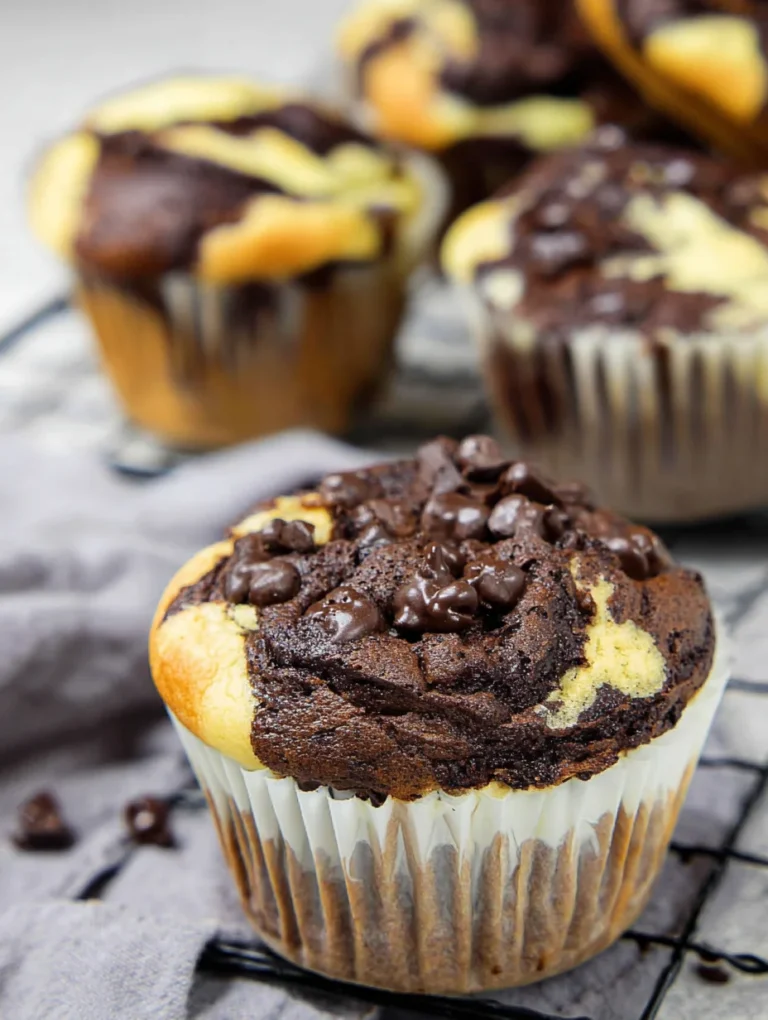 Double Chocolate Cheesecake Muffins