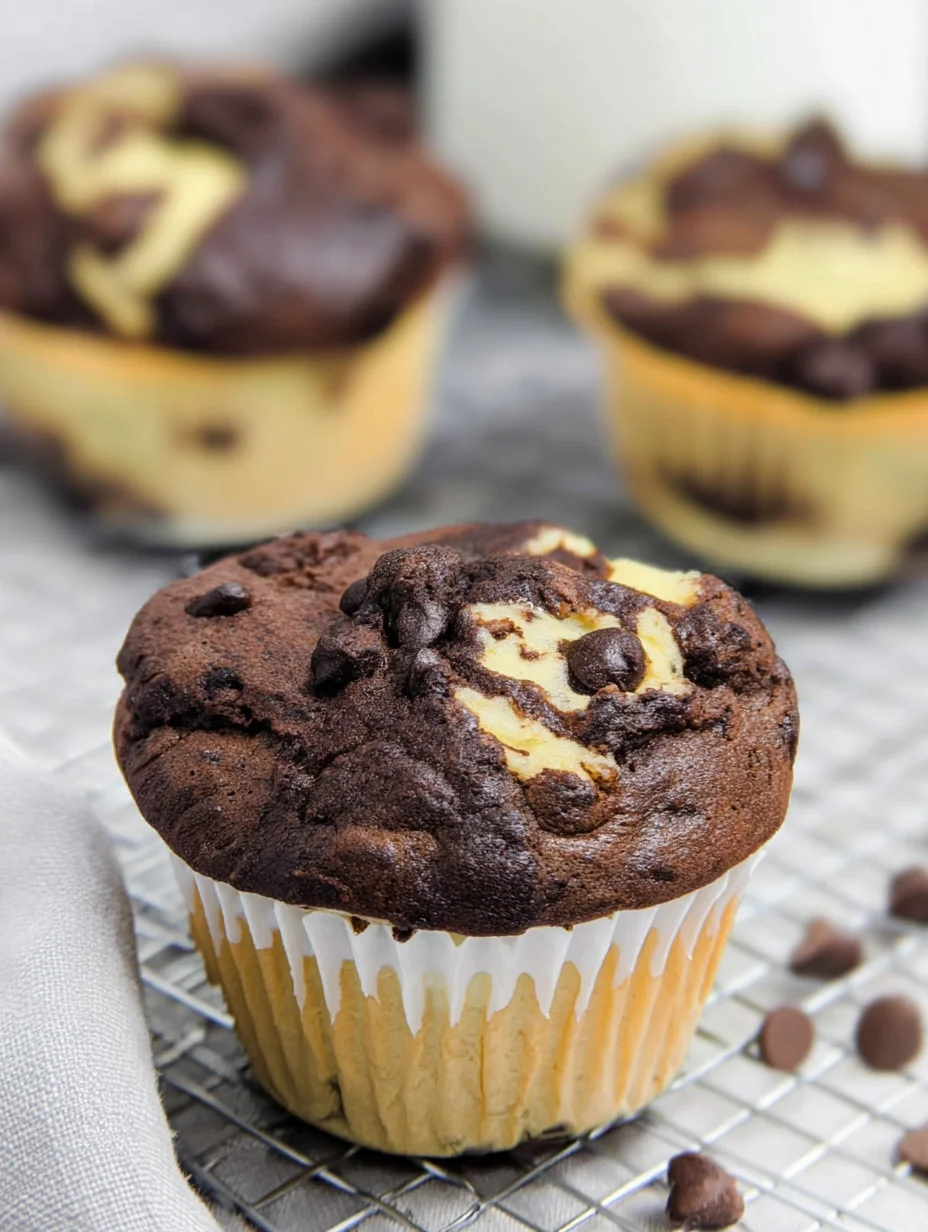 Double Chocolate Cheesecake Muffins