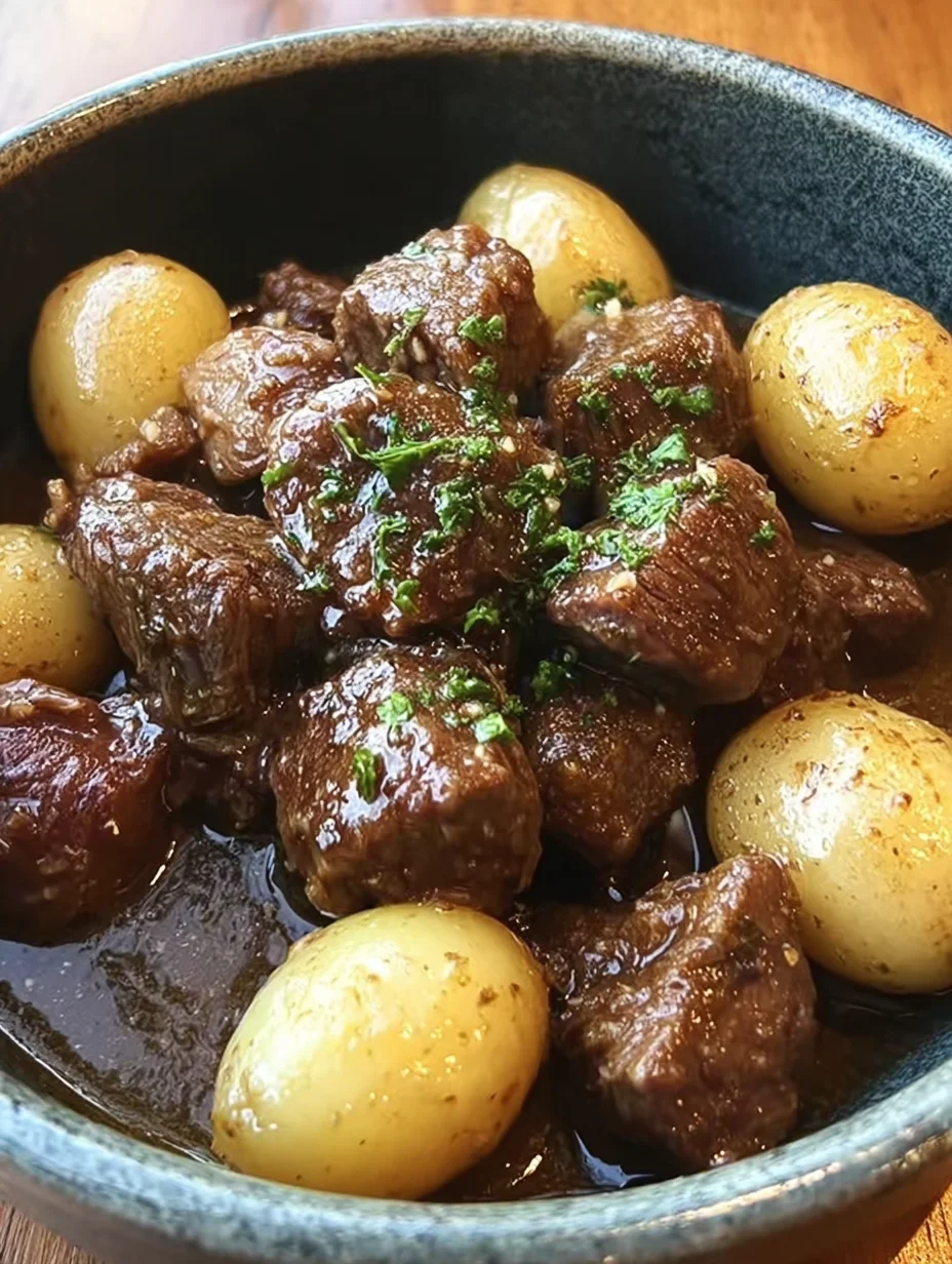 Garlic Butter Beef Bites with Potatoes