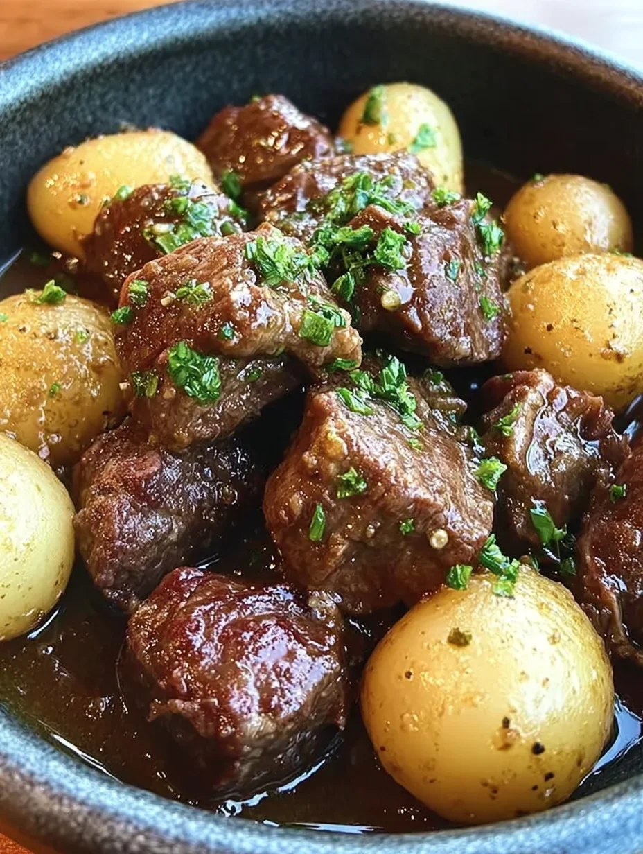 Garlic Butter Beef Bites with Potatoes