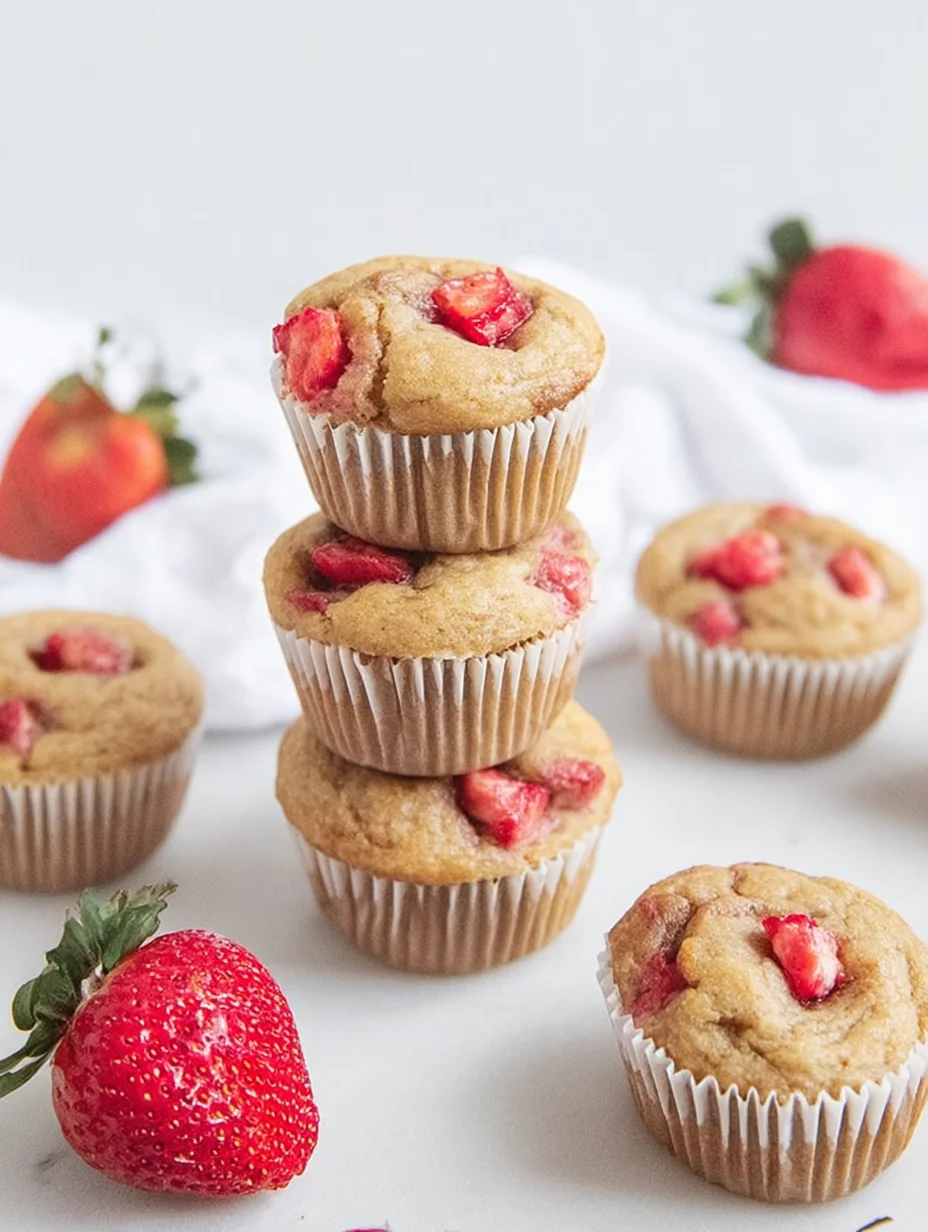 Healthy Strawberry Banana Yogurt Muffins