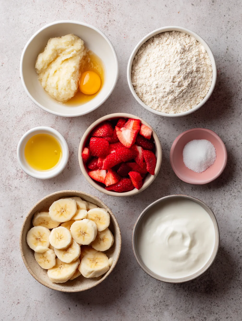 Healthy Strawberry Banana Yogurt Muffins