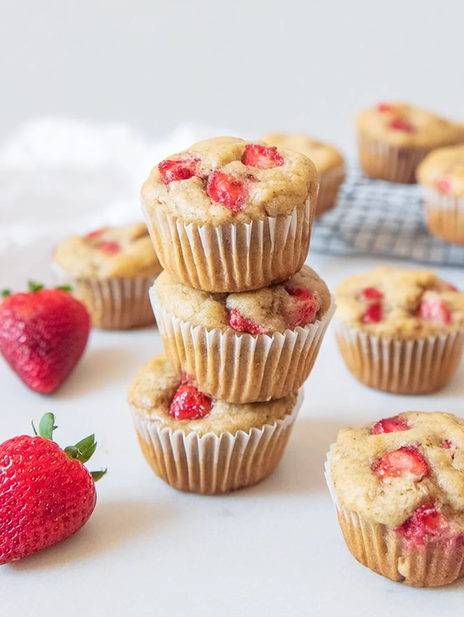 Healthy Strawberry Banana Yogurt Muffins