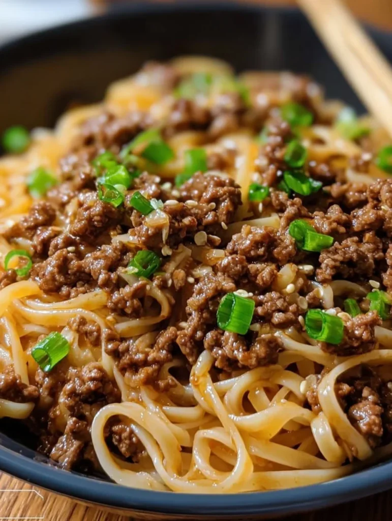 Mongolian Ground Beef Noodles