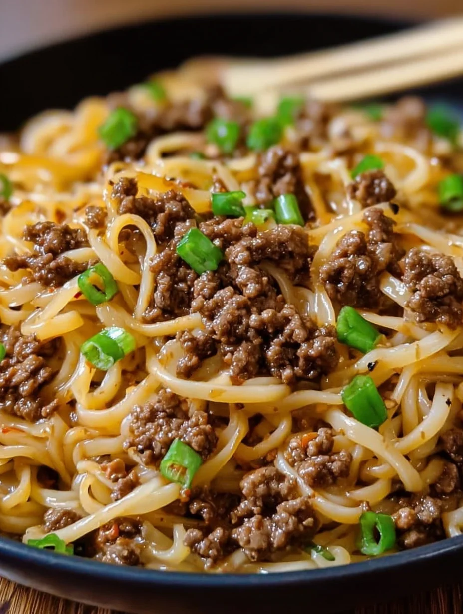 Mongolian Ground Beef Noodles