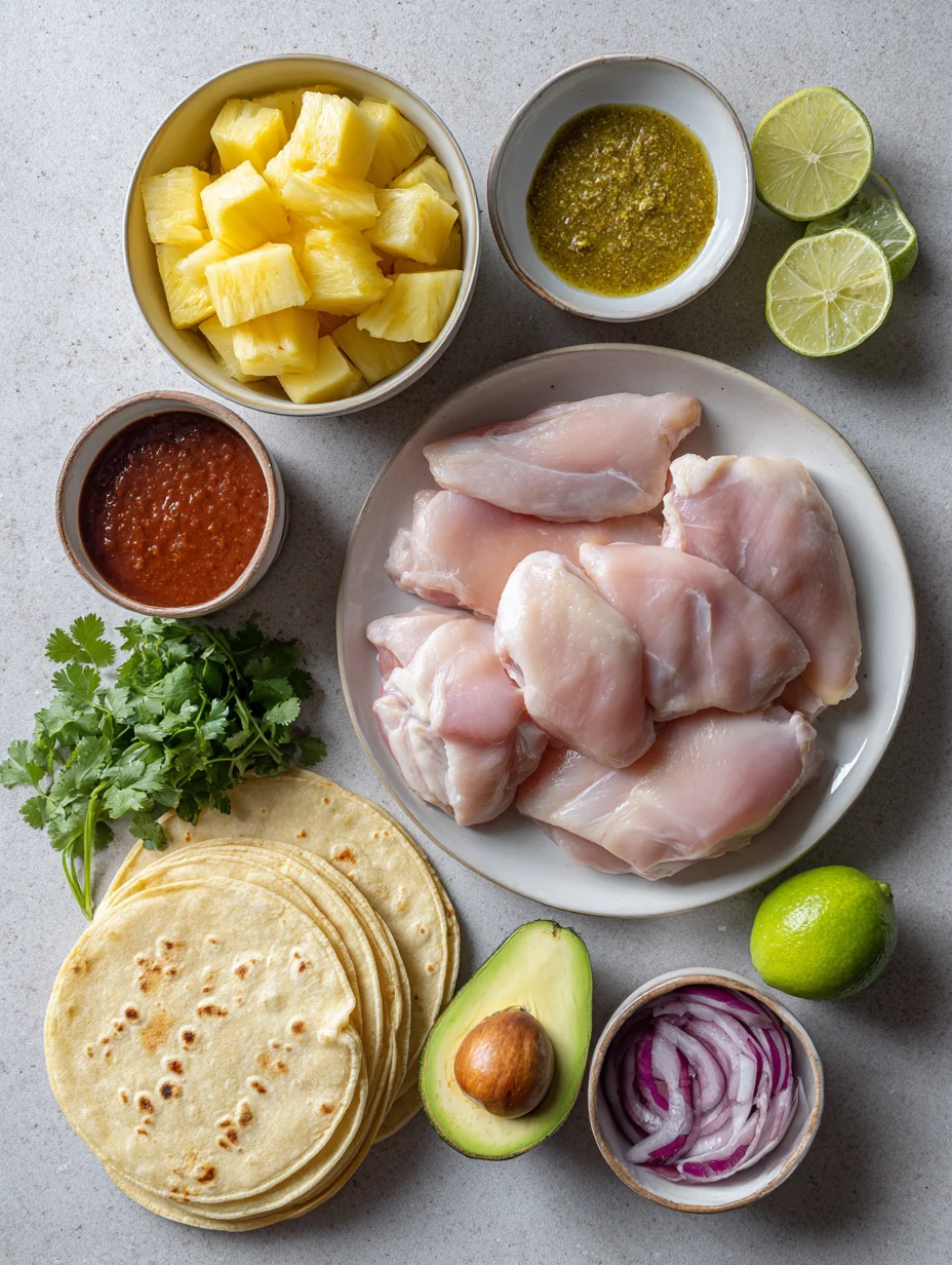 One Pan Chicken & Pineapple Tacos