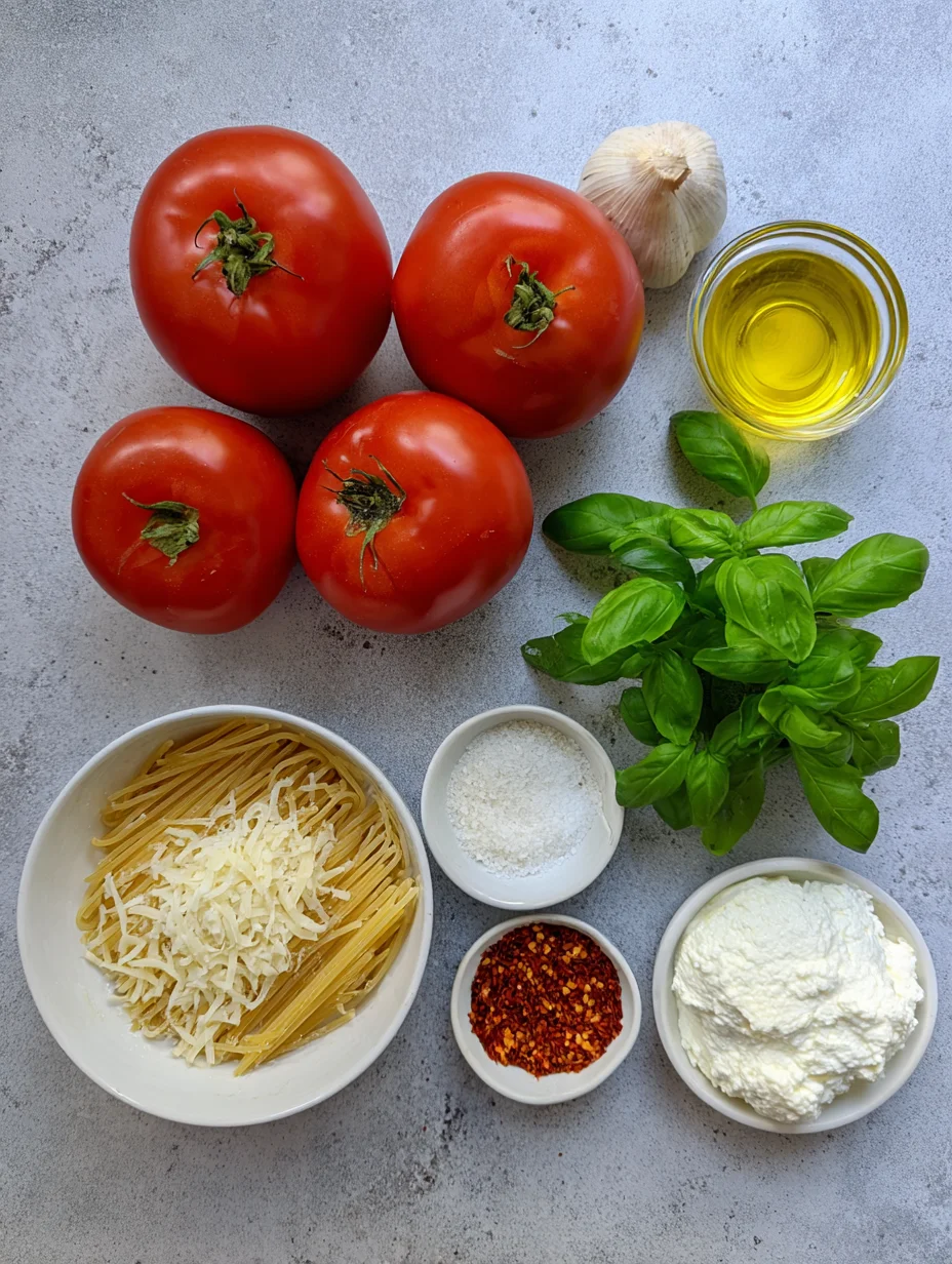 Roasted Tomato and Garlic Ricotta Pasta
