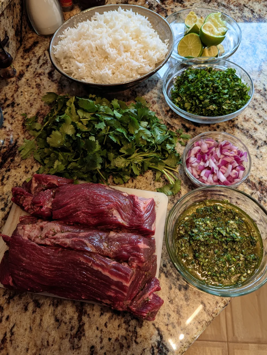 Skirt Steak Rice Bowls with Chimichurri Sauce