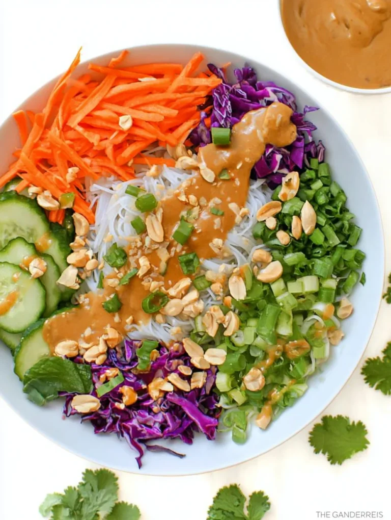 Spring Roll Bowl with Peanut Sauce