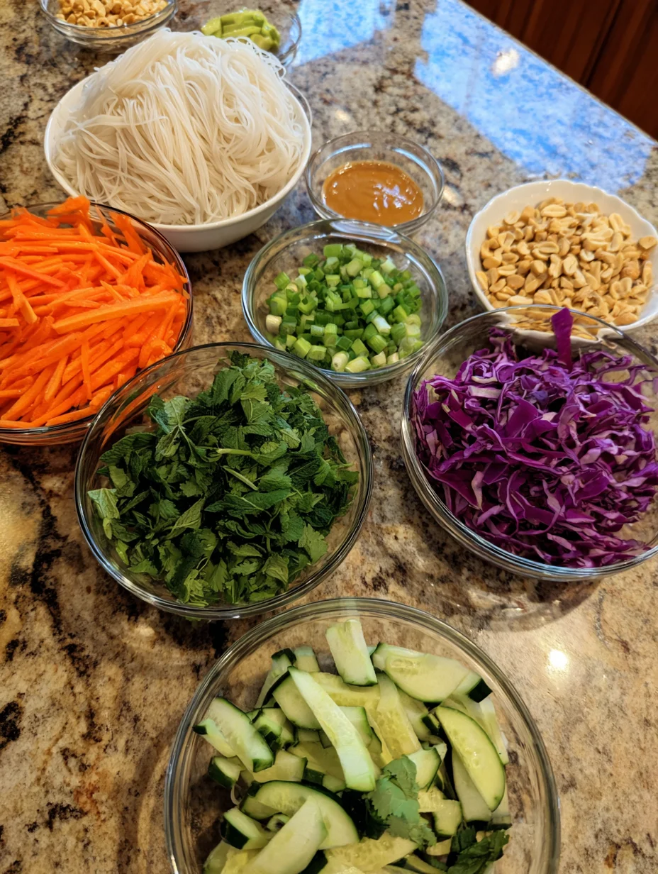 Spring Roll Bowl with Peanut Sauce