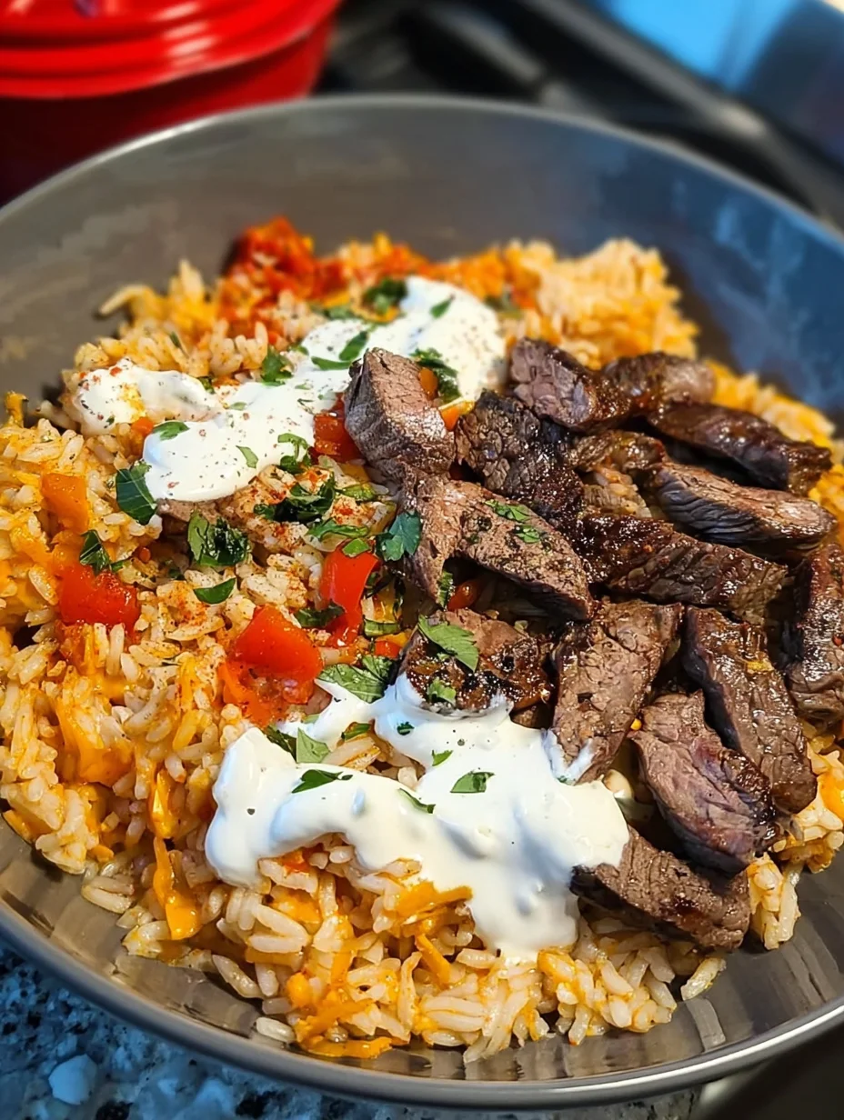 Steak Queso Rice