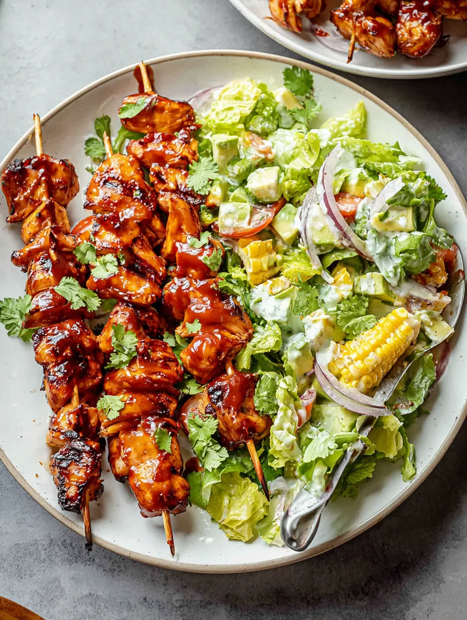 BBQ Chicken Skewer Salad