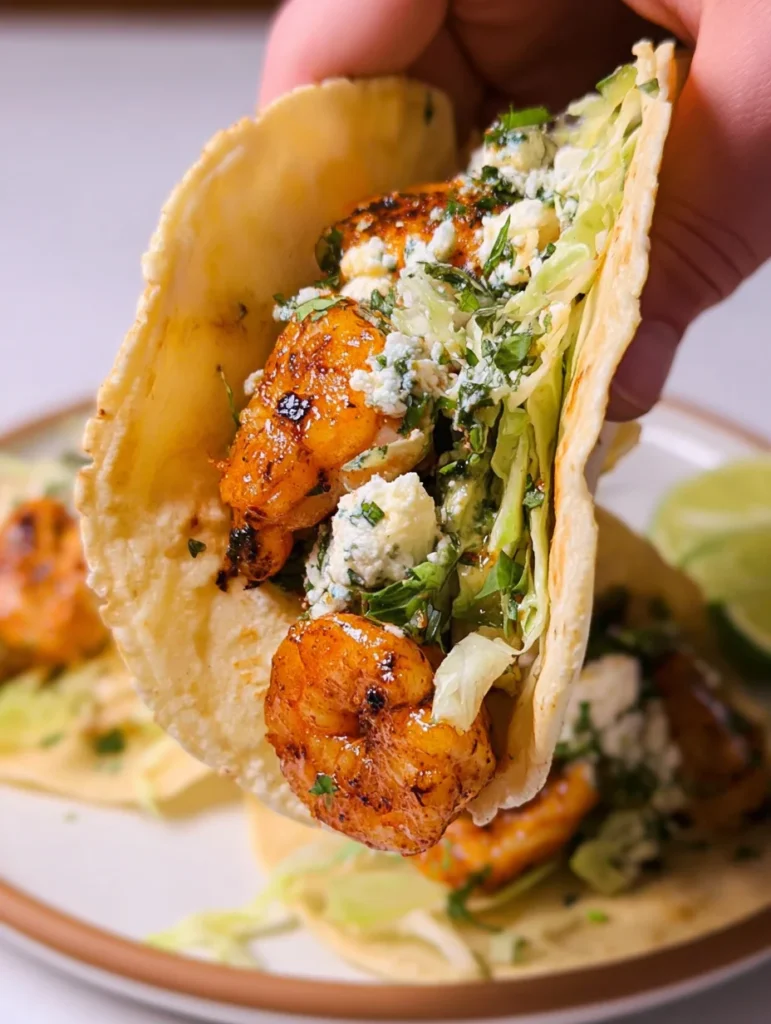 Cilantro Lime Shrimp Tacos with Creamy Slaw