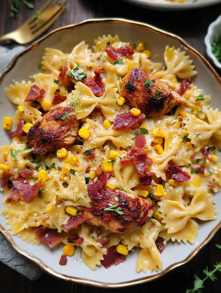 Creamy Chicken and Corn Pasta with Bacon