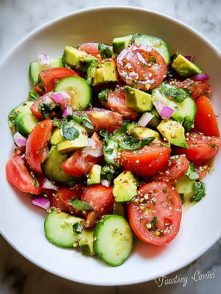 Cucumber, Tomato and Avocado Salad