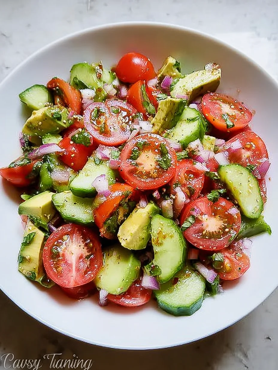 Cucumber Tomato Avocado Salad