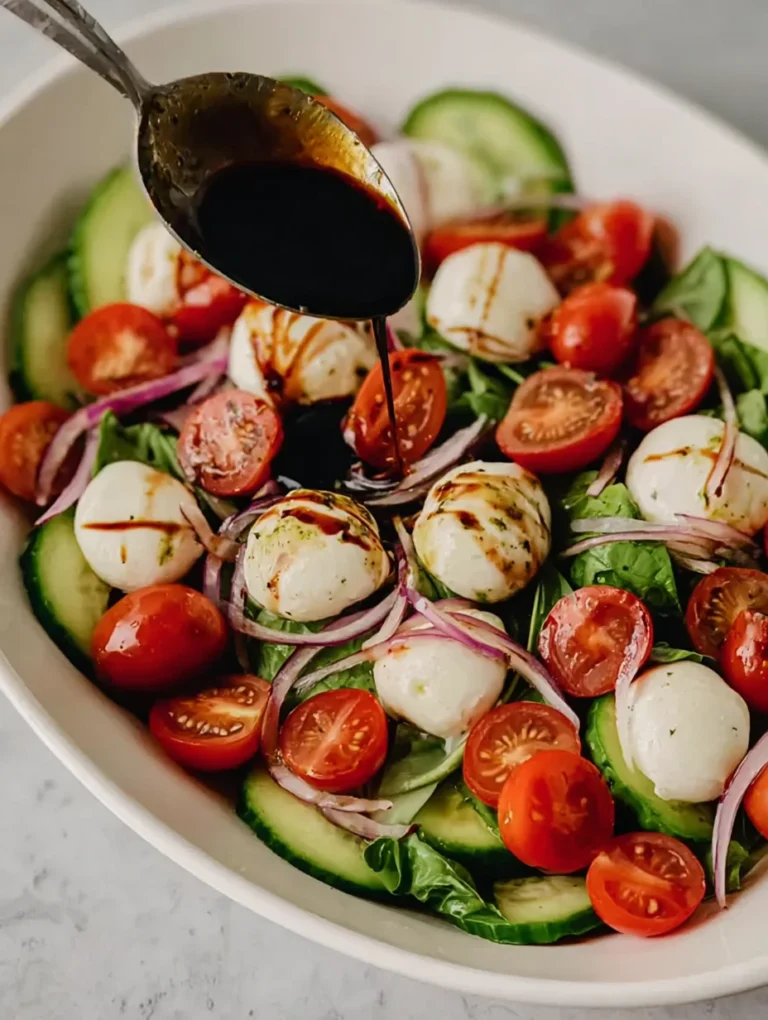 Fresh Cucumber Caprese Salad