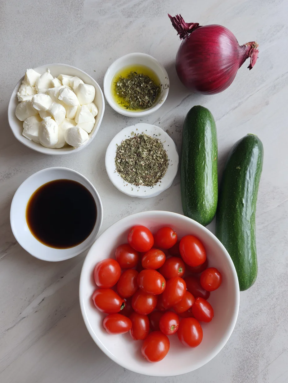 Fresh Cucumber Caprese Salad