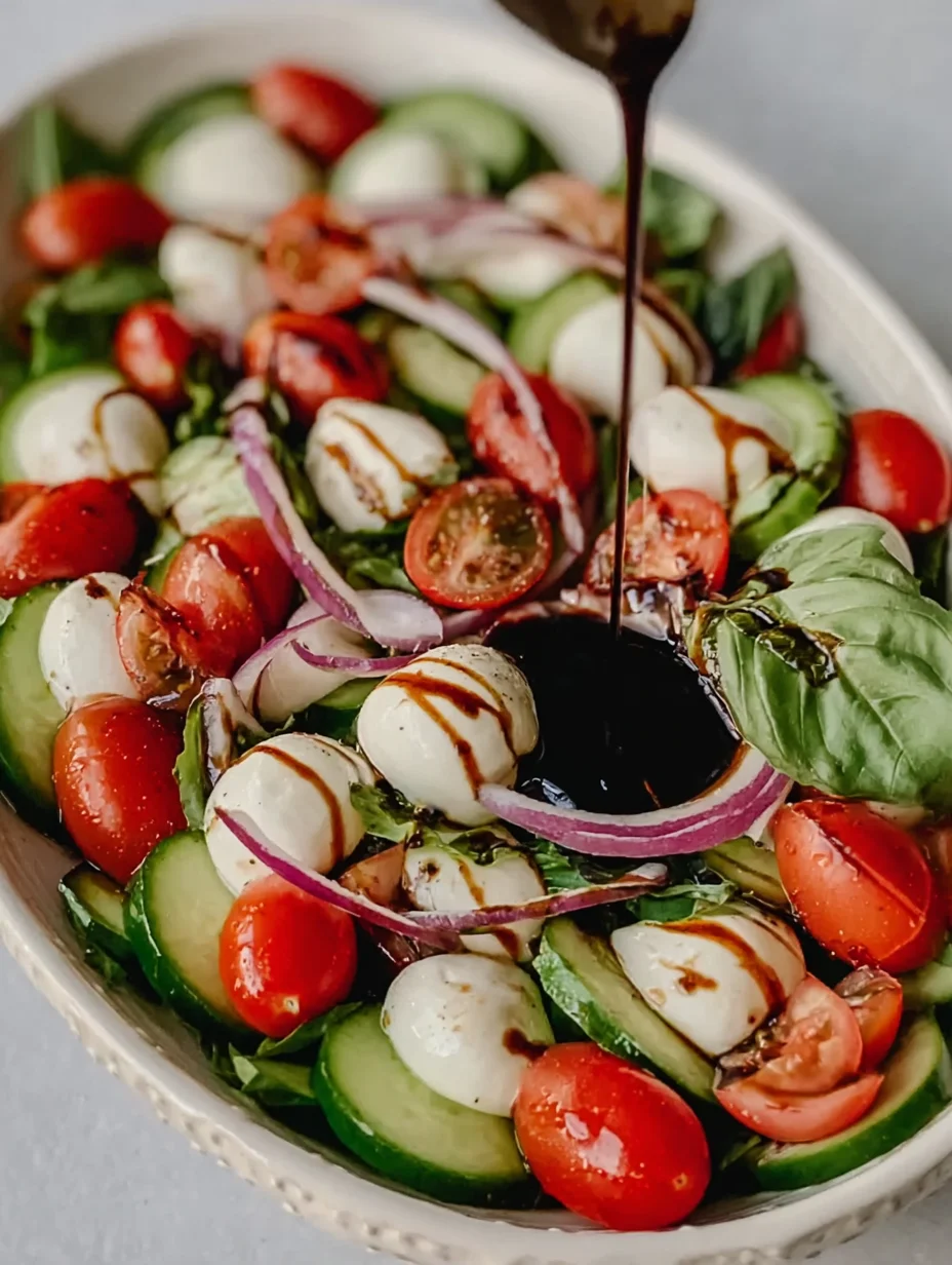 Fresh Cucumber Caprese Salad