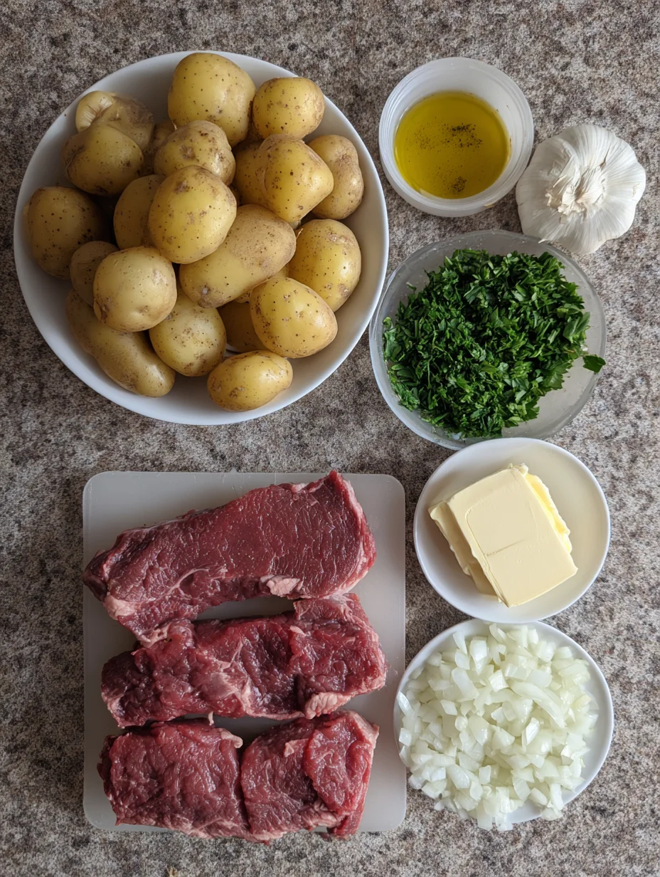 Garlic Butter Steak and Potato Foil Packets