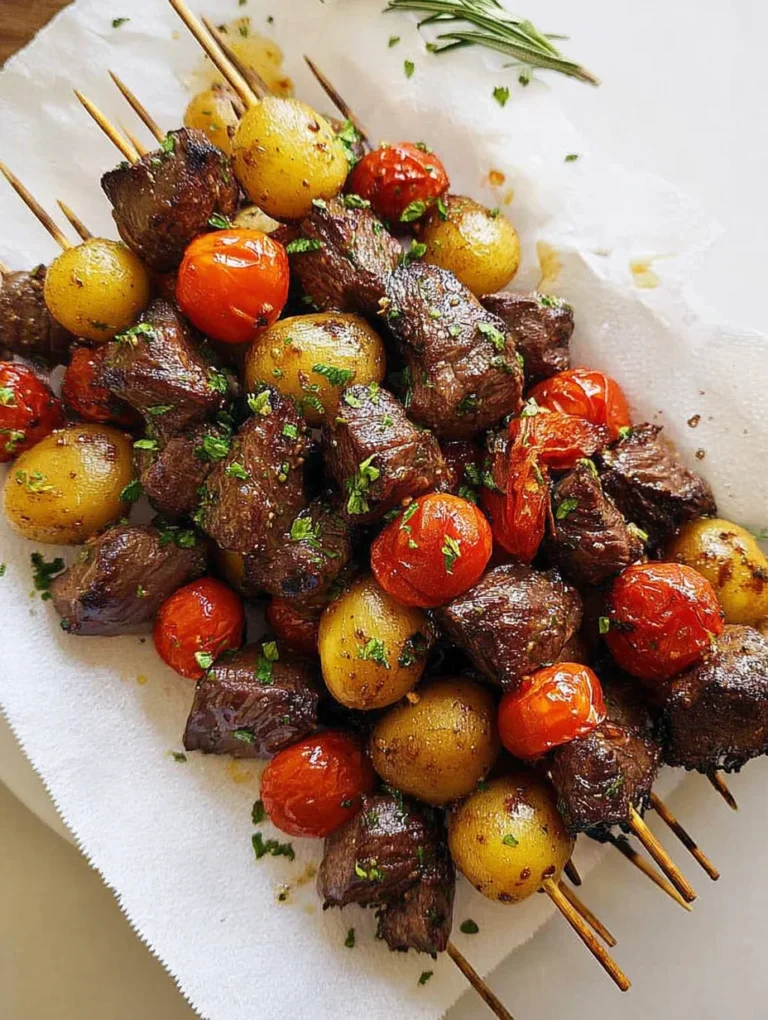 Rosemary Garlic Steak Kebabs